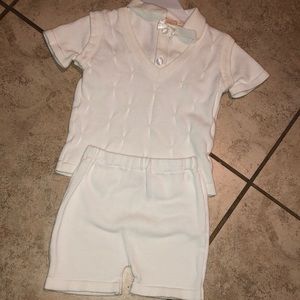 Boys white outfit 9 months